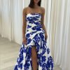 Floral Maxi Dress in Blue for Summer Events and Garden Parties